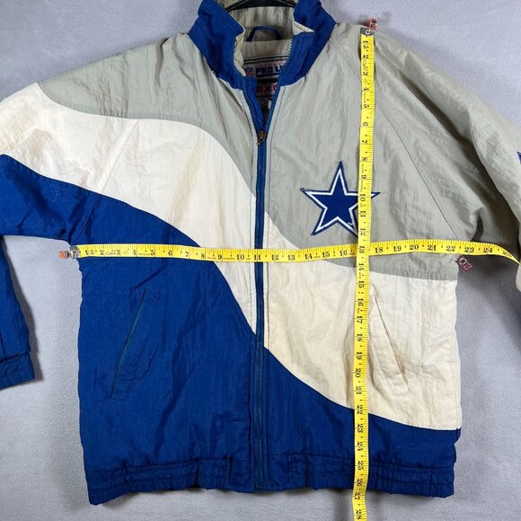 Vintage Apex Pro Line Dallas Cowboys Jacket Mens Small Blue Gray NFL 90s - Picture 12 of 16